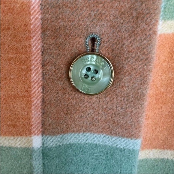 Escada Margaretha Ley Orange & Green Plaid Cashmere Wool Shirt Jacket - Picture 4 of 13